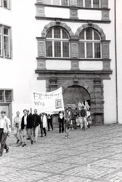 Demonstration im Schloss